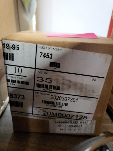 (1) BOX OF (35) O-RINGS