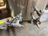 SPIKE BREWING 1 BBL BREWHOUSE VESSELS CONSISTING OF HOT LIQUOR TANK (HLT), BREW KETTLE (BK), AND MASH TUN (MT). BREW KETTLE INCLUDES HOP BASKET, STEAM CONDENSER LID ASSEMBLY WITH CONDENSER PIPE, SMALL PUMP, AND SPRAYER - 13