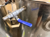SPIKE BREWING 1 BBL BREWHOUSE VESSELS CONSISTING OF HOT LIQUOR TANK (HLT), BREW KETTLE (BK), AND MASH TUN (MT). BREW KETTLE INCLUDES HOP BASKET, STEAM CONDENSER LID ASSEMBLY WITH CONDENSER PIPE, SMALL PUMP, AND SPRAYER - 14