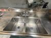REGENCY COMMERCIAL STAINLESS STEEL 2 COMPARTMENT SINK WITH BACK SPLASH - 2