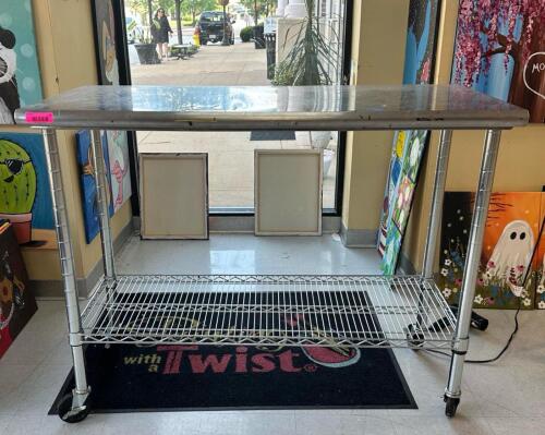 (1) ROLLING STAINLESS STEEL TABLE