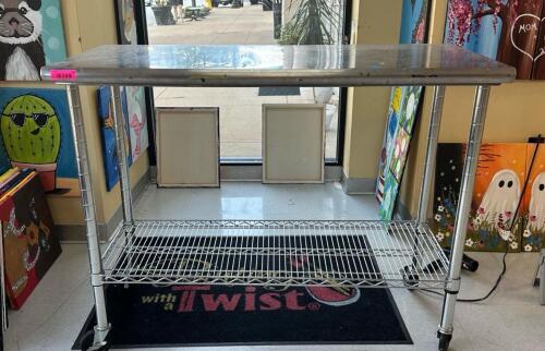 (1) ROLLING STAINLESS STEEL TABLE
