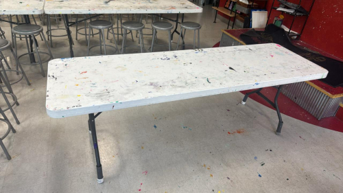 (1) HEAVY-DUTY WHITE PLASTIC FOLDING TABLE