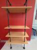 (1) INDUSTRIAL STYLE 4-TIER PIPE & WOOD SHELVING UNIT