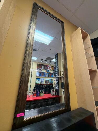 (1) LARGE FRAMED WALL MIRROR