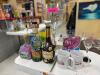 (1) ASSORTED LOT OF DECORATIVE LIQUOR BOTTLES, GLASSWARE AND MUGS