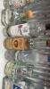 (1) ASSORTED LOT OF OPENED LIQUOR BOTTLES WITH POUR SPOUTS - 5