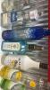 (1) ASSORTED LOT OF OPENED LIQUOR BOTTLES WITH POUR SPOUTS - 6