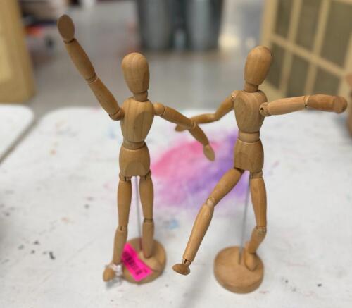 (2) WOODEN ART MANNEQUINS