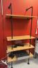 (1) INDUSTRIAL STYLE 4-TIER PIPE & WOOD SHELVING UNIT