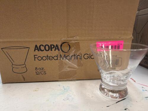 (12) FOOTED MARTINI GLASSES