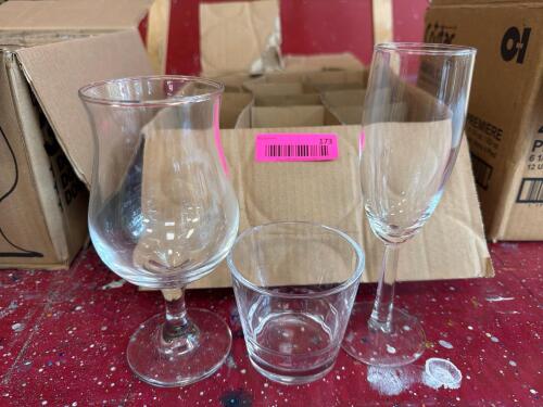 (3) BOXES OF ASSORTED GLASSES AS SHOWN
