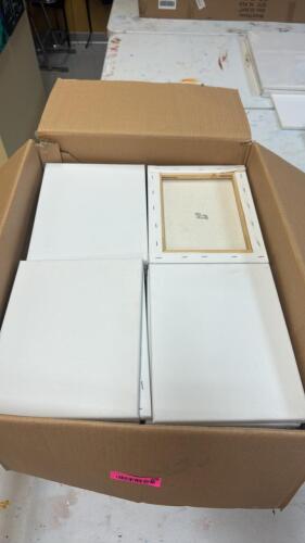 (1) LARGE BOX OF SMALL BLANK CANVASES