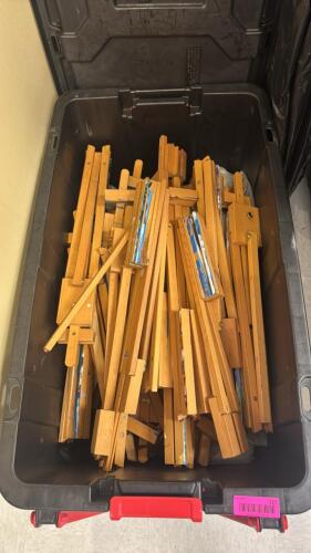 (1) LARGE BIN WITH PAINTING EASELS
