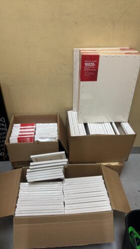 (5) BOXES OF BLANK CANVAS