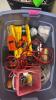 (2) ASSORTED BINS OF OFFICE SUPPLIES AND DECOR