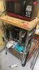 (1) 3 TIER ROLLING METAL AND WOOD CART - 2