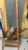 (1) BOX OF WOODEN STUDIO EASEL AND MISCELLANEOUS WOOD