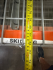 (17) SECTIONS OF 25 FT TALL UPRIGHTS, 42 IN DEEP, AND 8 FT LONG CROSS BEAMS OF TEAR DROP PALLET RACKING WITH WIRE DECKING. INCLUDES (18) UPRIGHTS, ORANGE STEP BEAMS, GREEN UPRIGHTS, WIRE DECKS, END CAP CHAIN LINK SAFETY CAGES WITH ACCESS GATE, AND CARGO N - 5