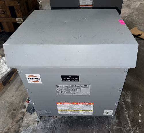 45 KVA DRY-TYPE ENERGY EFFICIENT DISTRIBUTION TRANSFORMER. FLOOR-MOUNTED NEMA 3R ENCLOSURE WITH VENTILATED STEEL CABINET