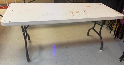 (1) HEAVY-DUTY WHITE PLASTIC FOLDING TABLE