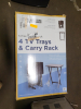 (1) SET OF (4) TV TRAYS AND CARRY RACK - 3
