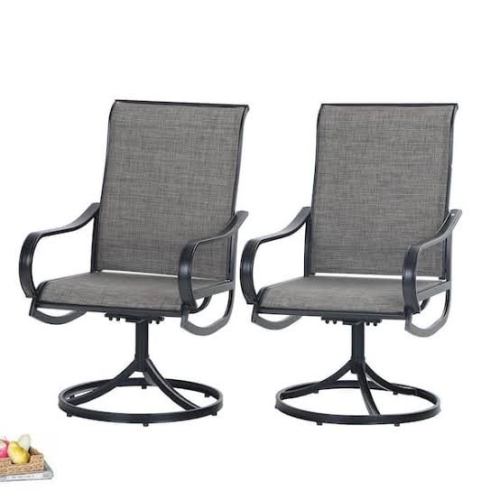 (1) BOX OF (2) OUTDOOR PATIO CHAIRS, SWIVEL