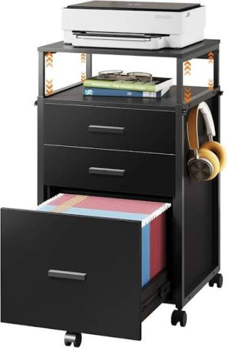 (1) PRINTER STAND WITH DRAWERS