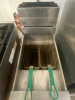 40 LB. PITCO FLOOR MODEL GAS DEEP FRYER WITH DUAL FRY BASKETS, OPEN FRY POT, AND REAR FLUE. - 2