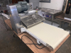 STAINLESS STEEL ELECTRIC TABLETOP DOUGH SHEETER WITH REVERSIBLE CONVEYOR BELTS, ADJUSTABLE ROLLER THICKNESS, EMERGENCY STOP BUTTON, AND FOLDING CONVEYOR TABLES. - 5