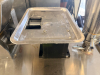STAINLESS STEEL ELECTRIC AUTOMATIC DUMPLING / RAVIOLI FORMING MACHINE WITH STUFFING HOPPER, DOUGH HOPPER, FORMING ROLLER ASSEMBLY, CONVEYOR DISCHARGE, AND LOCKING SWIVEL CASTERS. UNIT FEATURES ADJUSTABLE STUFFING VOLUME CONTROL. - 6