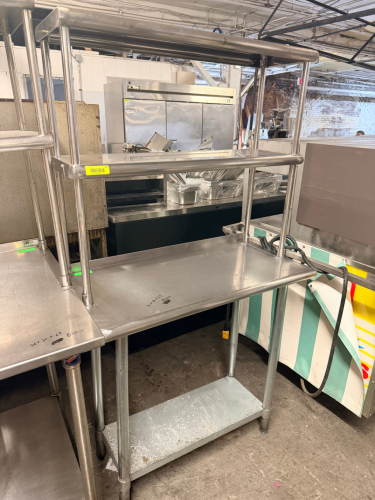 36" X 18" STAINLESS TABLE W/ RISER SHELF