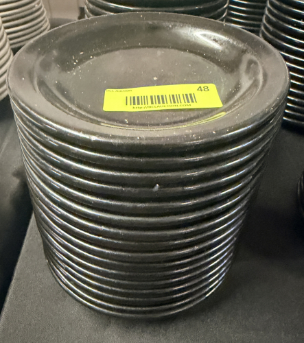 (36) 6 1/2" BLACK CERAMIC PLATES