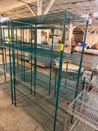 48" X 24" FOUR TIER POLY COATED WIRE SHELF.
