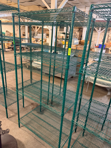 36" X 24" FOUR TIER POLY COATED WIRE SHELF.