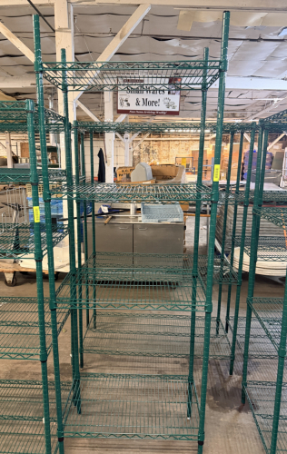 30" X 18" FIVE TIER POLY COATED WIRE SHELF.