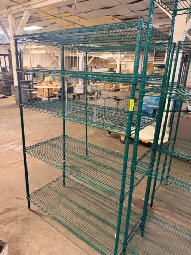 48" X 24" FIVE TIER POLY COATED WIRE SHELF.