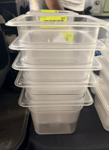 (5) 1/6 SIZE PLASTIC INSERTS