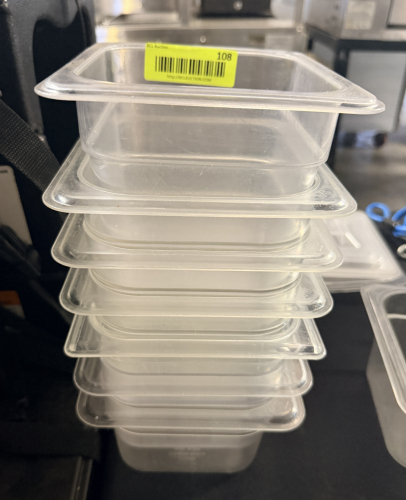 (6) 1/6 SIZE PLASTIC INSERTS