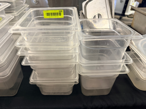 (6) 1/6 SIZE PLASTIC INSERTS