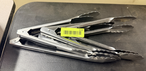 (4) STAINLESS TONGS