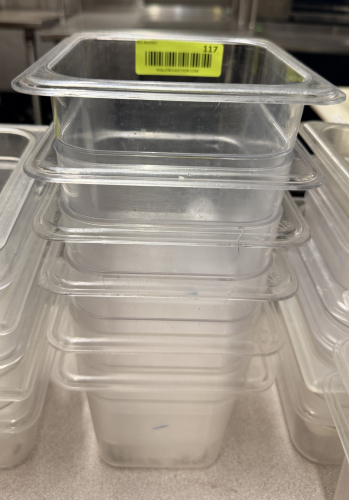 (6) 1/6 SIZE PLASTIC INSERTS
