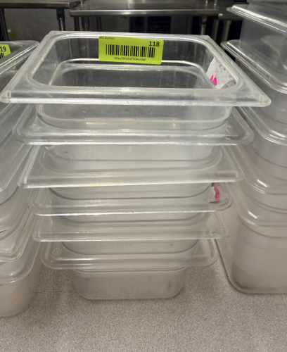 (6) 1/6 SIZE PLASTIC INSERTS