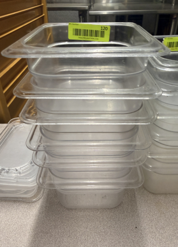 (6) 1/6 SIZE PLASTIC INSERTS