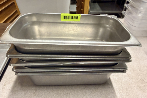 (5) 1/3 SIZE STAINLESS INSERTS