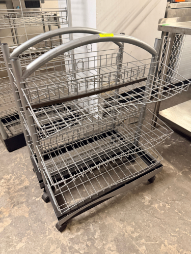 (2) HALF SIZE 30" ROLL ABOUT WIRE DISPLAY RACK