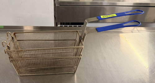 (2) DEEP FRYER BASKETS W/ POLY COATED HANDLES