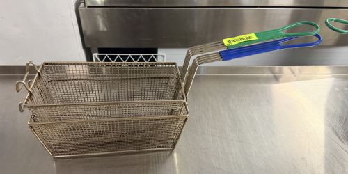 (2) DEEP FRYER BASKETS W/ POLY COATED HANDLES