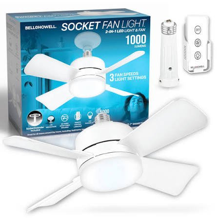 (1) SOCKET FAN LIGHT