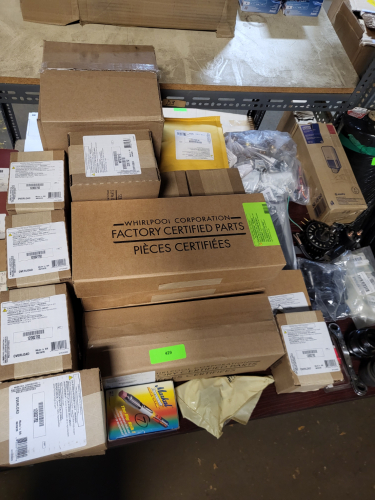 (1) TABLE OF MISC NUTS AND BOLTS AND HAND TOOLS